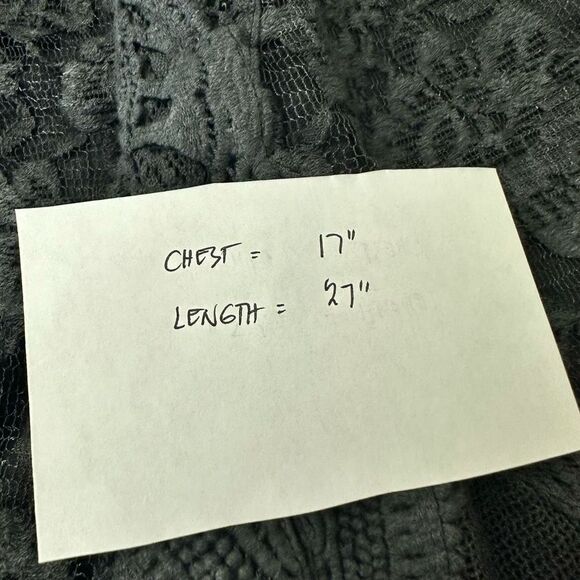 FREE PEOPLE black lace tank‎ top, crew neck buttoned back size small - Picture 7 of 9